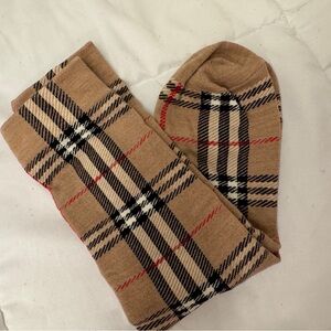 New Without Tag Burberry Check Cotton Socks Women’s One Size